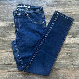 Justice Premium Jeans Simply Low Jegging Girls Size 14 1/2 Dark Wash Y2K